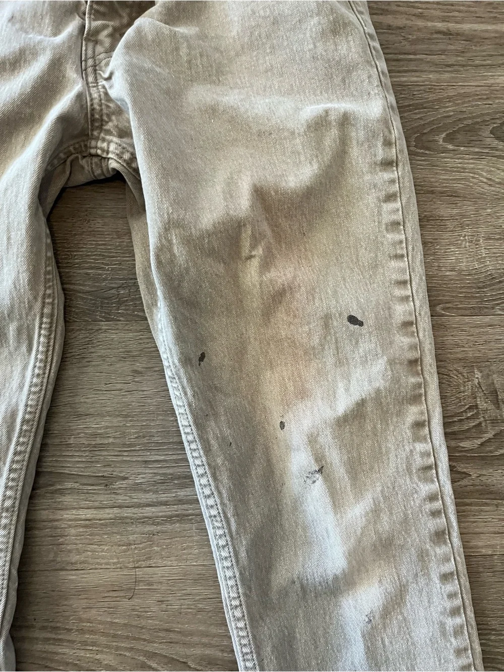 Levi’s 511 Slim Khaki Jeans Mens 32x34 Beige Stretch Denim Distressed Pants